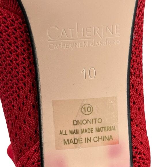 Catherine Malandrino Dnonito Pointed Toe Sock Booties Cherry Red 10 New - Picture 9 of 10